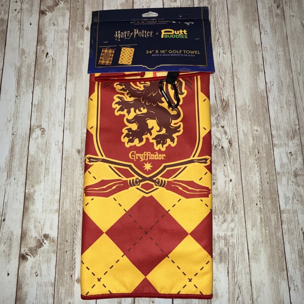 NWT Harry Potter Griffondor X Putt Buddies Golf Towel 24"X16"